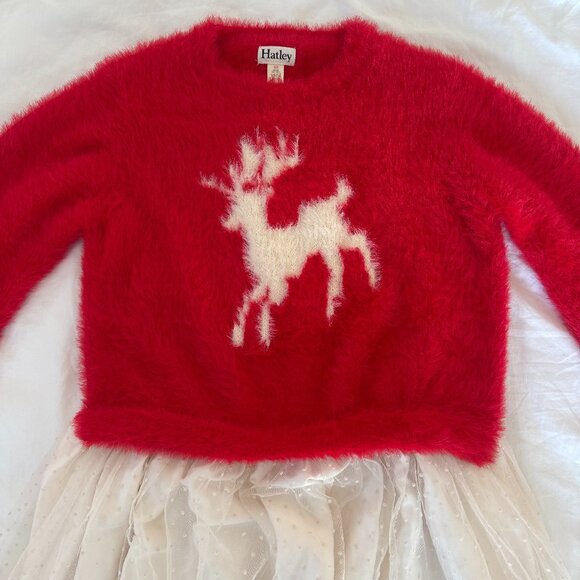 Hatley Girls Holiday Deer Dress w/Sweater Top - Size 10 - Picture 2 of 6